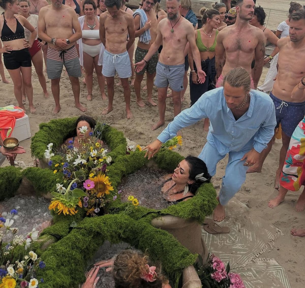 Ice bath ceremony at Gardens of Babylon