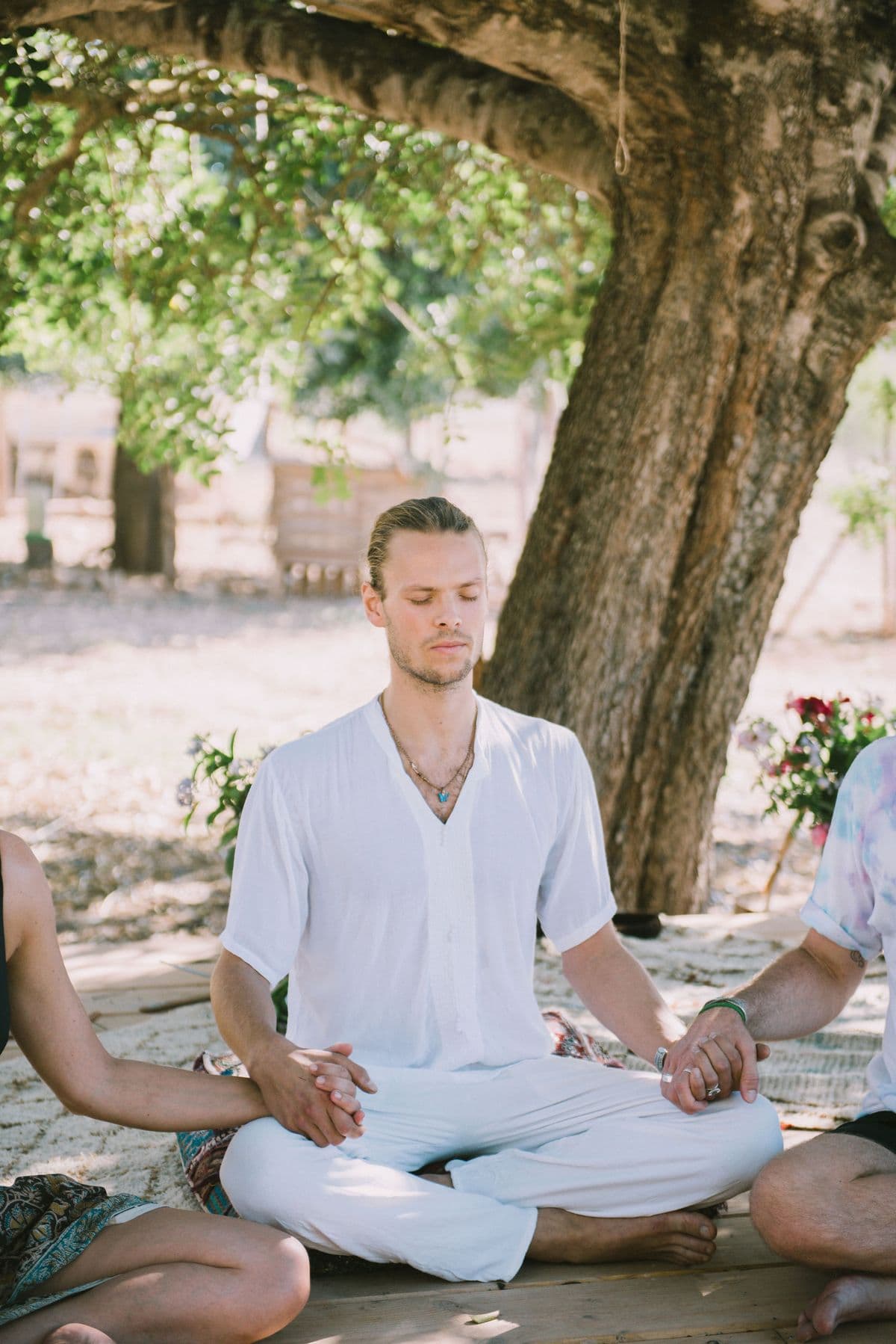 Meditation under an ancient tree in Ibiza